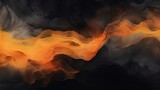 Abstract background in Chinese ink style with a black background and orange colors