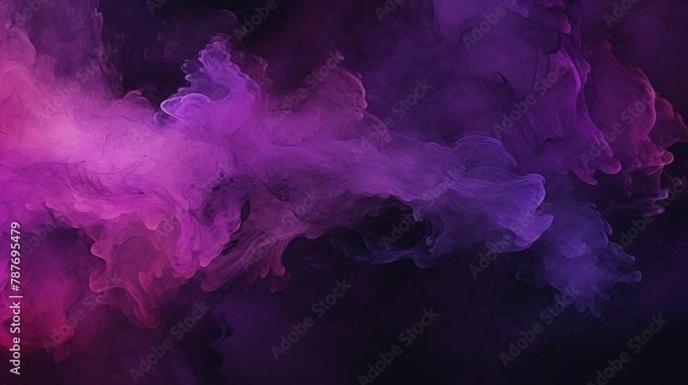 Fototapeta premium Abstract background in Chinese ink style with a black background and purple colors