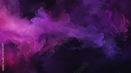 Abstract background in Chinese ink style with a black background and purple colors