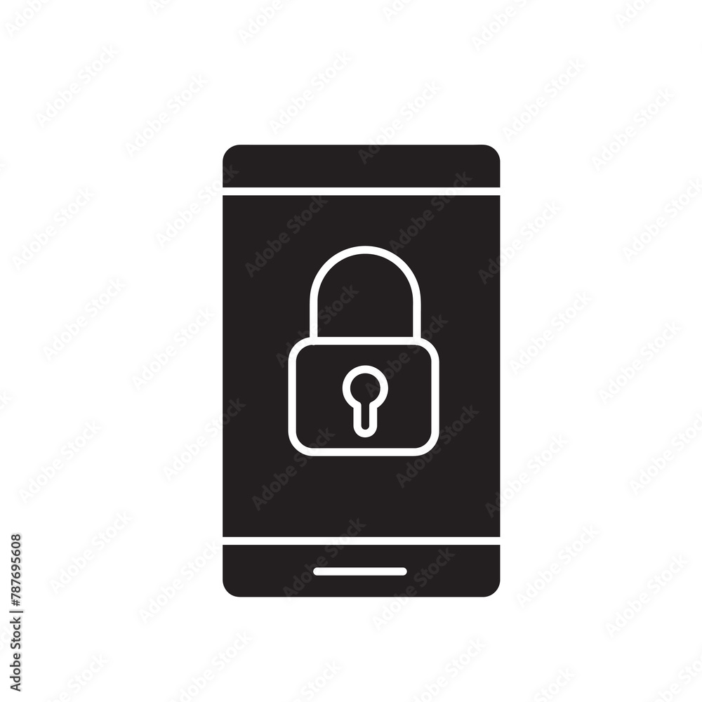 smart phone lock security icon for mobile black illustration for web and app..eps smart phone lock security icon for mobile black illustration for web and app..eps