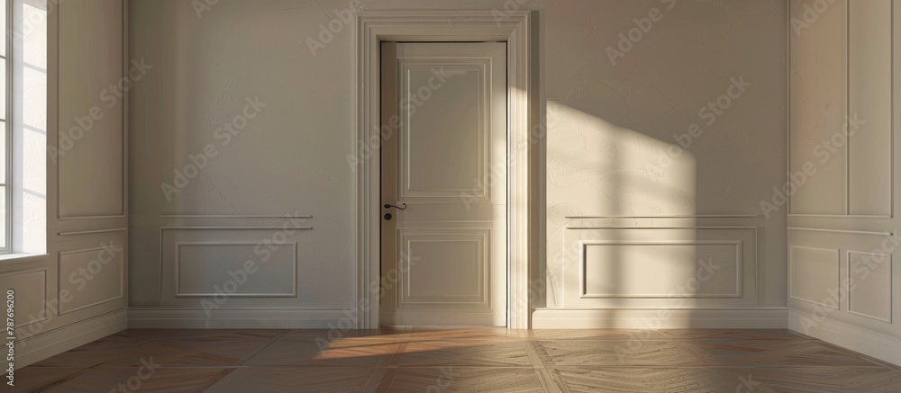 Fototapeta premium Interior room design featuring a closed door