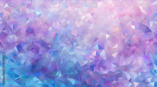 A colorful background with purple and blue triangles