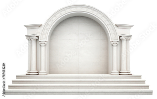 PNG Arch 3d podium architecture building white background © Rawpixel.com