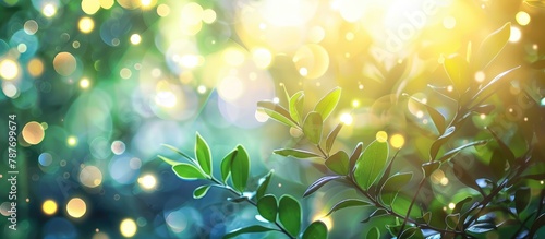 Abstract background with bokeh lights in the spring or summer season.