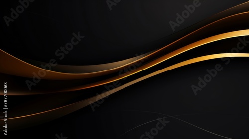 Abstract elegant black background with shiny Yellow geometric lines