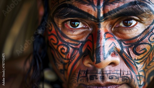Māori,  Polynesian people of mainland New Zealand, portrait, Native, tattoo photo