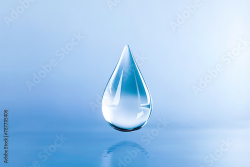 Transluscent water drop on a blue background