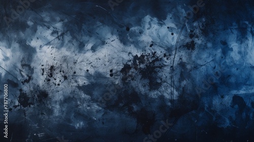 dark blue background with grungy graffiti, in the style of dark gray and light gray, loose, gestural marks, abstraction