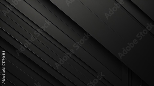 Dark carbon grey abstract geometric background with soar rectangele surfaces with corners, stripes, monochrome stylish backdrop elegant simple modern minimal