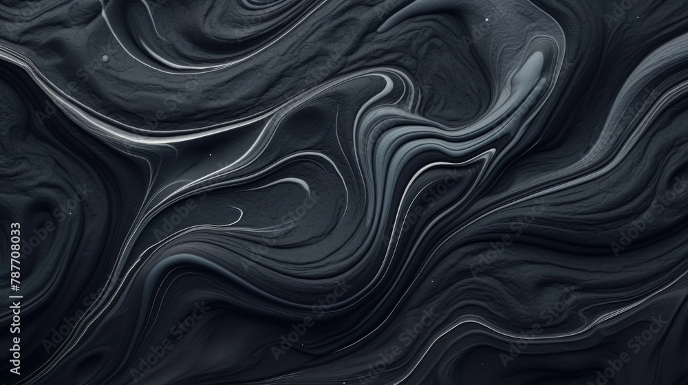 Obraz premium Fluid art marbled paint textured background in black colors