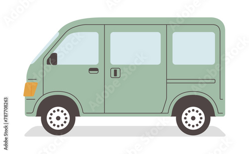 軽快な移動をサポート！ 軽ワゴン車・横向き イラスト