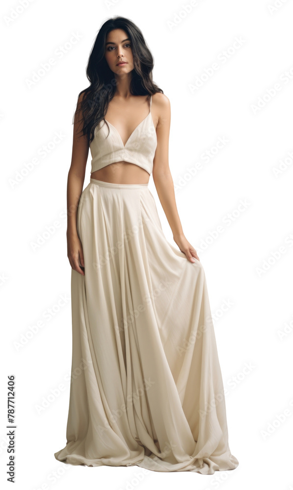 PNG Cream maxi dress mockup fashion adult woman. PNG Cream maxi dress mockup fashion adult woman.
