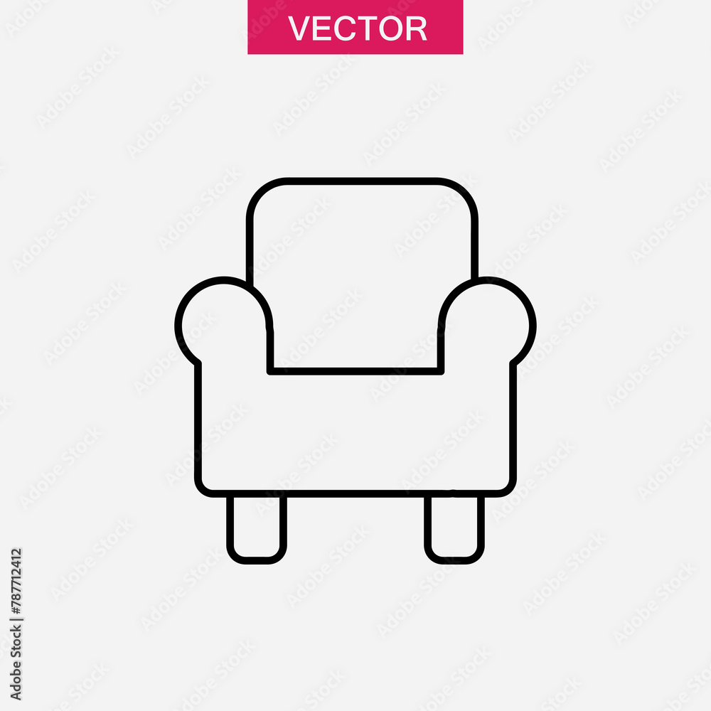 Sofa, couch icon vector, simple flat liner illustration for web and app..eps Sofa, couch icon vector, simple flat liner illustration for web and app..eps