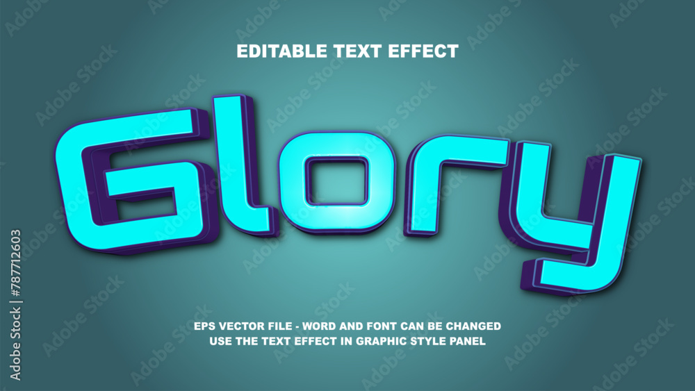 Editable Text Effect Glory 3D Vector Template