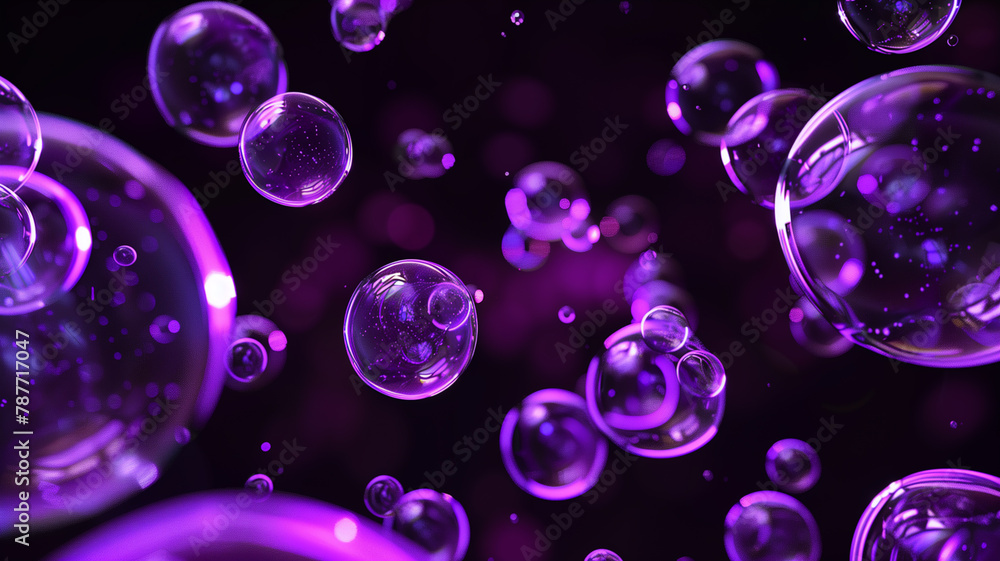 紫のシャボン玉の背景