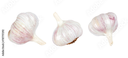 group of garlic bulb isolated on white background
