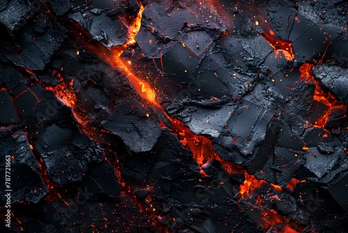 A close up of a fire and ice wall with lava and lava in the background and bright orange flames a