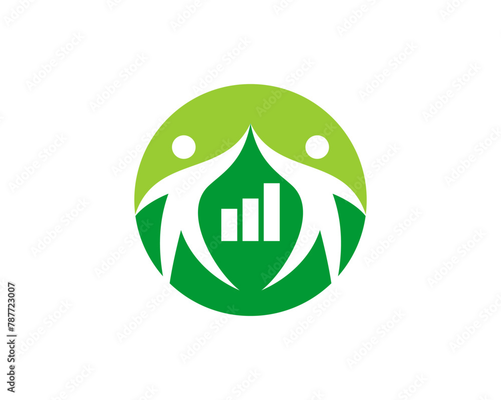 Abstract people and chart growth up incorporating logo Abstract people and chart growth up incorporating logo