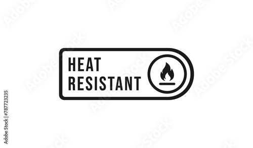 Heat resistant mark or heat resistant sign vector isolated. Best Heat resistant mark for product packaging design, print design and more about Heat resistant product.