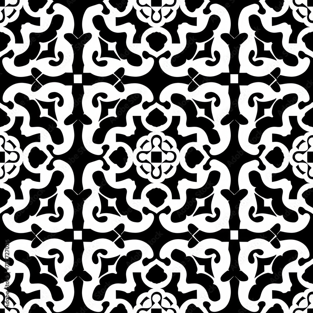 The symmetrical vintage seamless tile design highlights a minimalist Chinese pattern.
