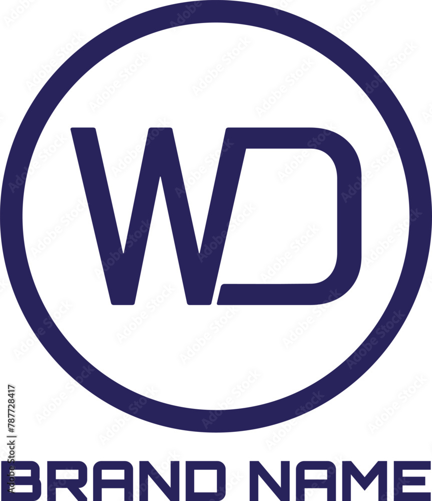WD letter initial logo with circle WD letter initial logo with circle