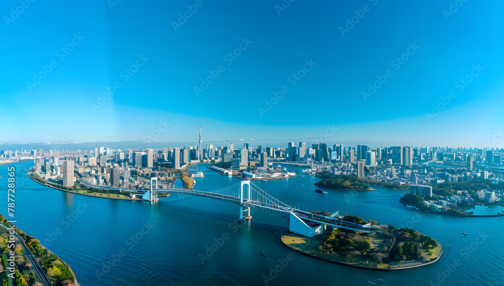 Naklejka premium bridge of tokyo in the city