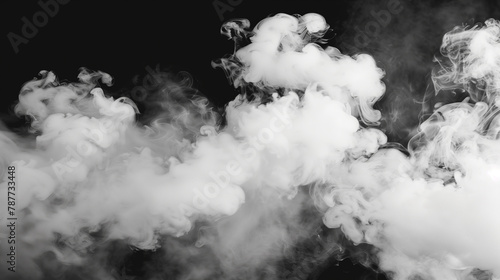 A black and white photo of smoke and steam. The image has a moody and mysterious feel to it