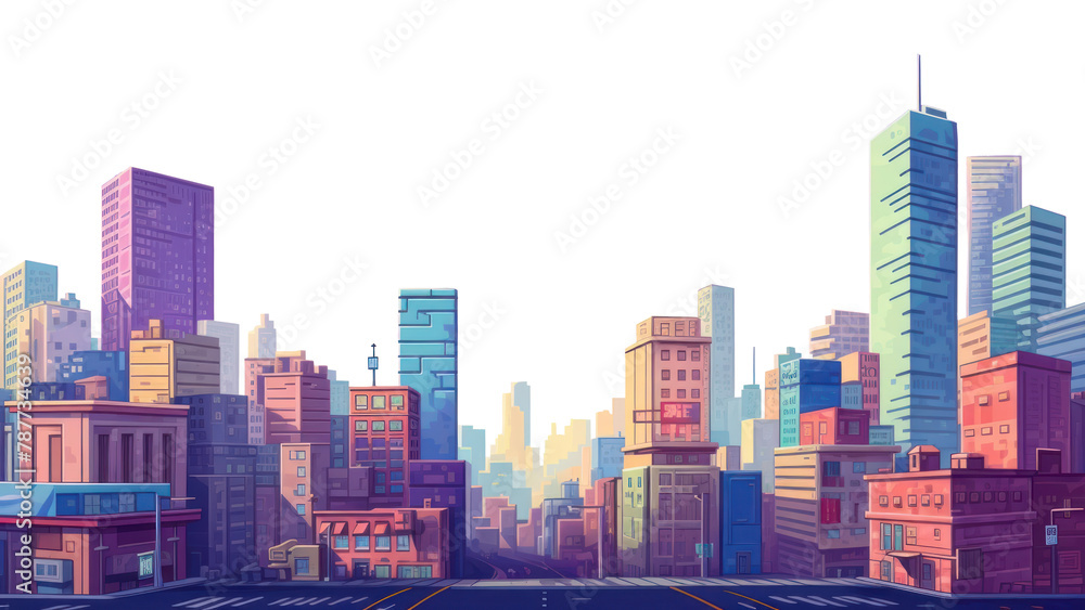 Fototapeta premium PNG City architecture metropolis cityscape. 