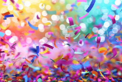 Vivid Celebration Confetti Explosion in the Air