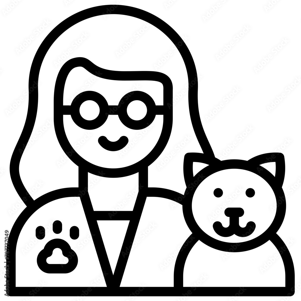 vet icon illustration design with outline vet icon illustration design with outline