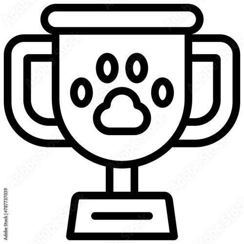 trophy icon illustration design with outline