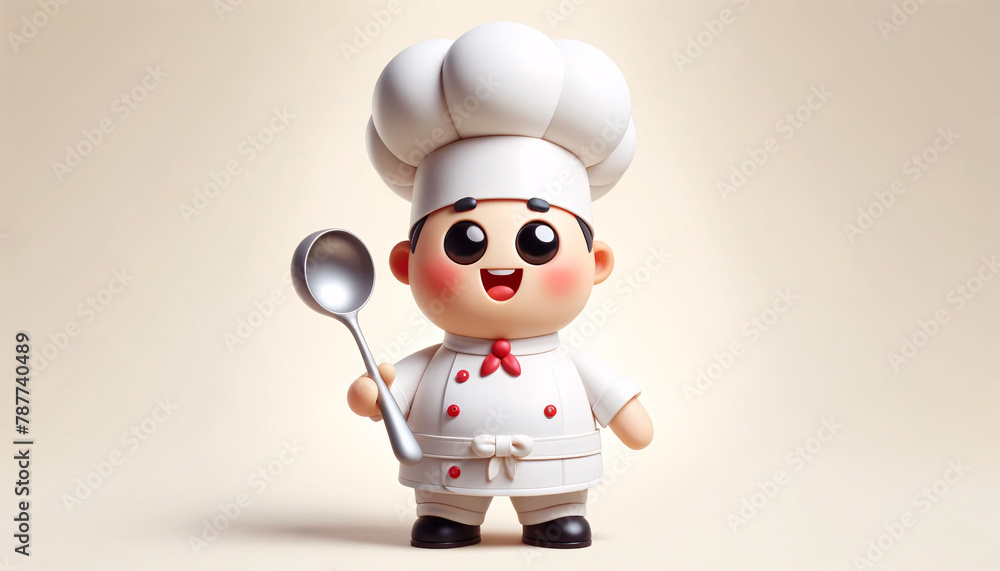 3d render of a chef with a spoon 3d render of a chef with a spoon