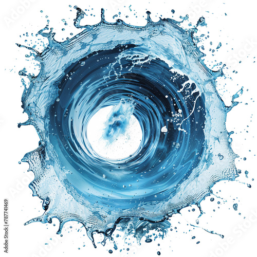 Blue water Hydro Whirlwind Isolate white background photo