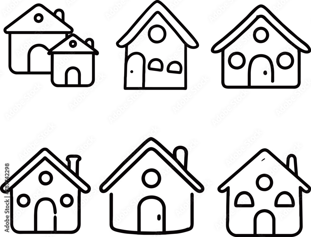 The illustration of the house vector has colors