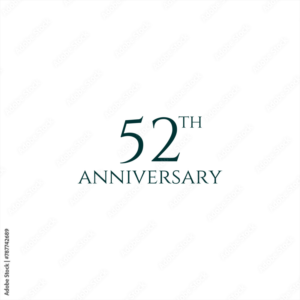 52th logo design, 52th anniversary logo design, vector, symbol, icon
