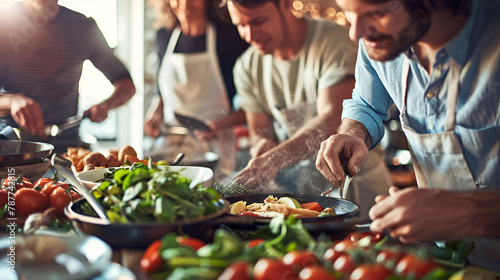 people cooking in the kitchen , generative ai