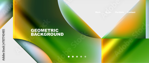 Liquid waves in green and yellow hues resembling a terrestrial plant on a white background. Perfect for a logo or office supplies with a grassy theme