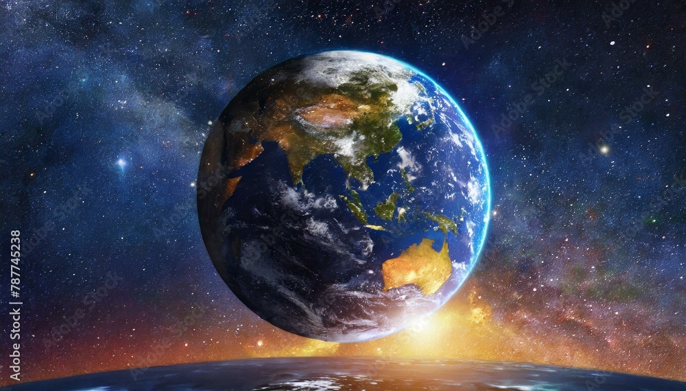 Fototapeta premium earth and sun, earth, space, planet, globe, world,