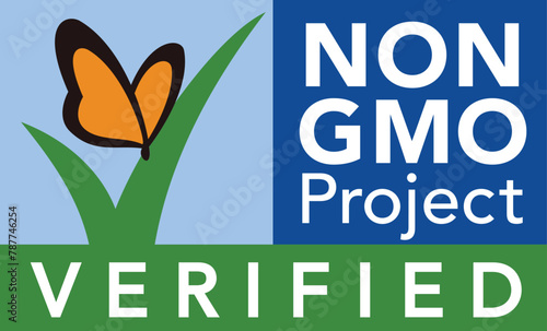 Non GMO Icon Vector. Food Certified Standard Label Non GMO Project Verified
