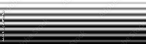 Thin line halftone gradation texture. Faded horizontal stripe gradient background. Repeating wide pattern backdrop. Black parallel lines wallpaper for overlay, print, cover, graphic design. Vector