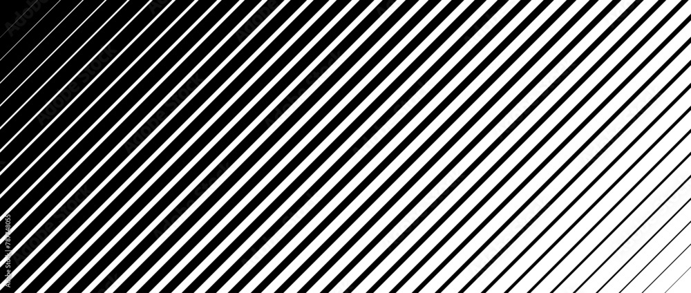 Slanted line halftone gradation texture. Fade diagonal stripe gradient background. Oblique pattern backdrop. Black thin to thick stripe backdrop for overlay, print, cover, graphic design. Vector Slanted line halftone gradation texture. Fade diagonal stripe gradient background. Oblique pattern backdrop. Black thin to thick stripe backdrop for overlay, print, cover, graphic design. Vector