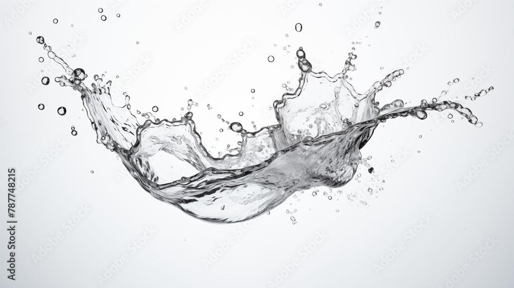 Clear Blue Water Splash on White Background Clear Blue Water Splash on White Background