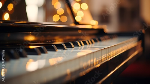 Piano keys, out focus photos