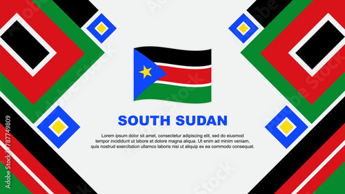 South Sudan Flag Abstract Background Design Template. South Sudan Independence Day Banner Wallpaper Vector Illustration. South Sudan Cartoon