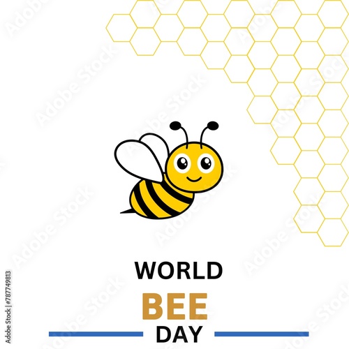 World Bee Day. Bee Day template for banner, poster, flyer, sticker, postcard,