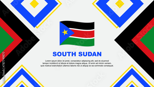South Sudan Flag Abstract Background Design Template. South Sudan Independence Day Banner Wallpaper Vector Illustration. South Sudan Independence Day