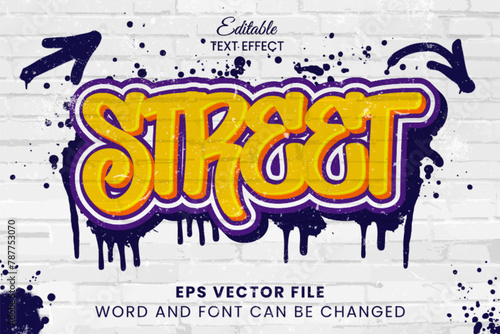 Street art graffiti editable vector text effect