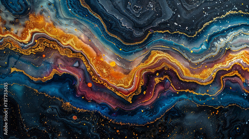 texture of luxury unique universe themed marble with bright colors