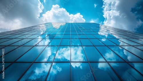 A tall building with a blue sky and clouds in the background by AI generated image