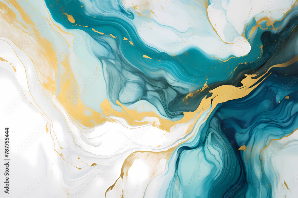 teal and gold marble background